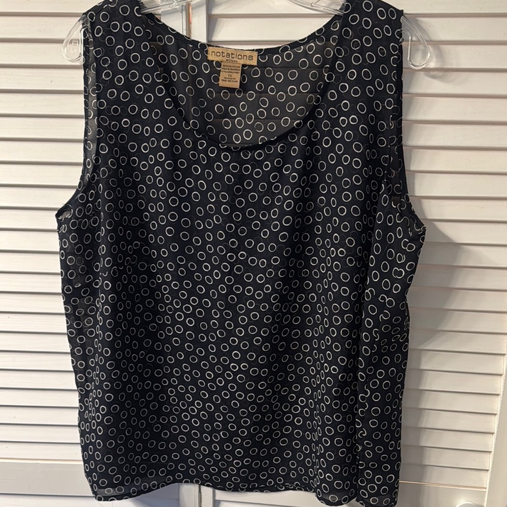 Notations Black and White Women's Top